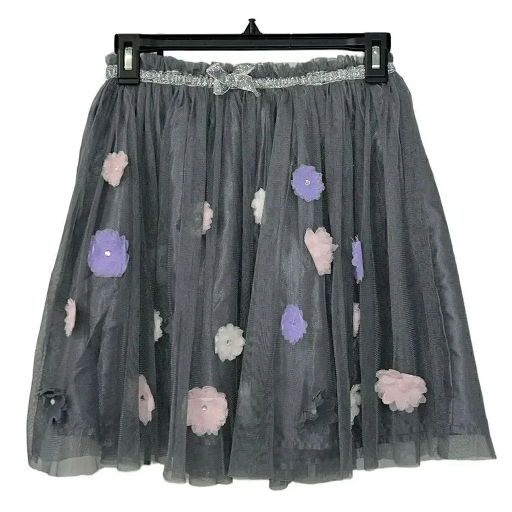 Girls Gray Tulle Skirt(Size M7/8)